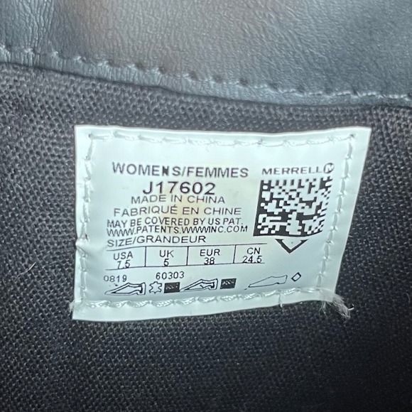 Merrell Andover Peak Black Leather Zip Buckle Tall Boots J17602 W's Size 7.5 - Picture 7 of 7